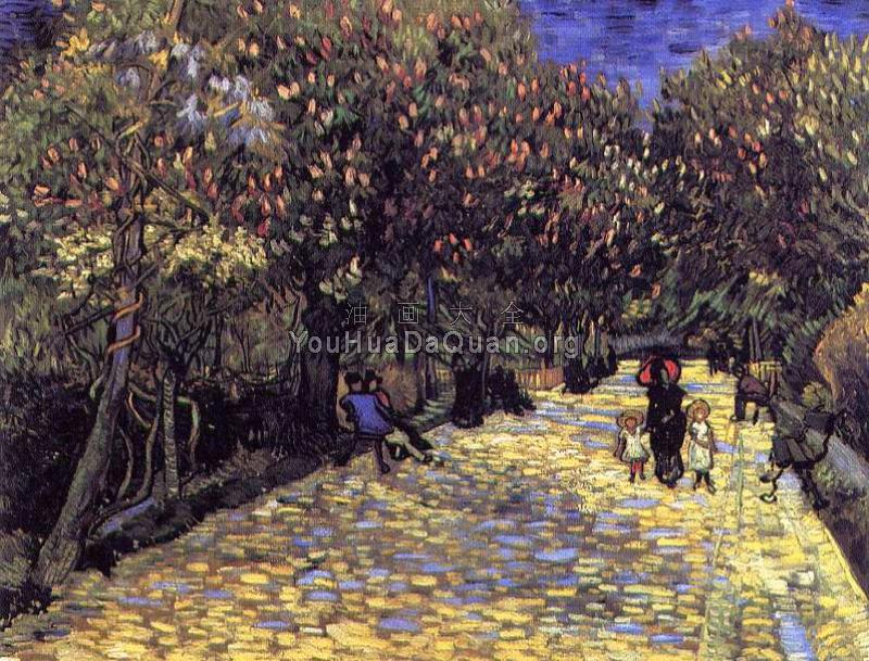 小径和盛开的木栗树 - 文森特·威廉·梵高